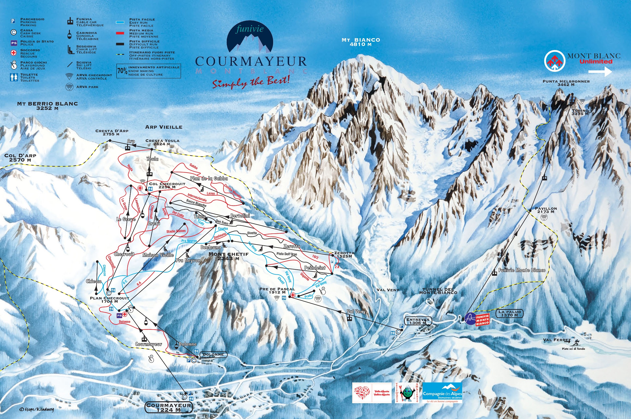Courmayeur Piste Map