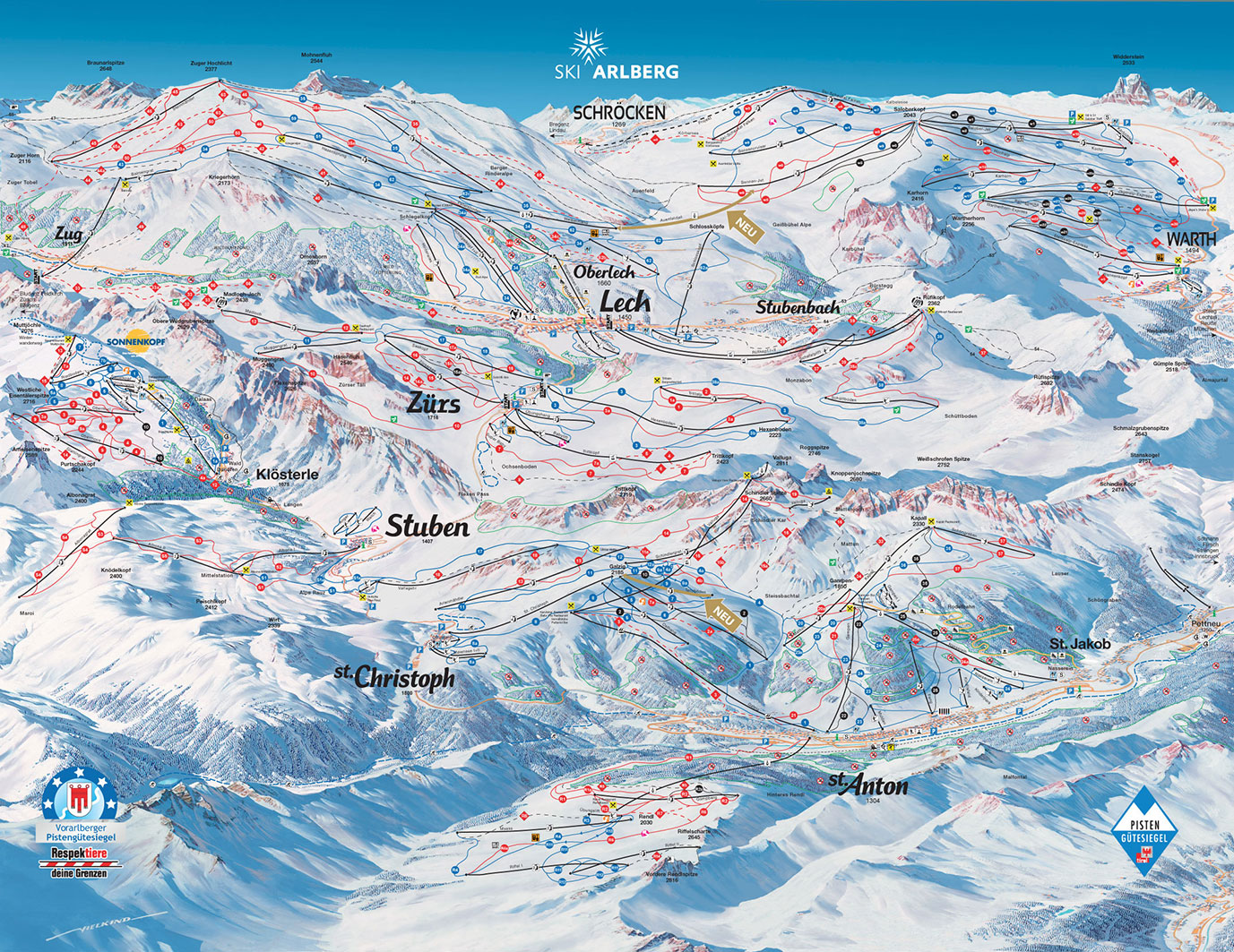 lech-zuers-arlberg Piste Map