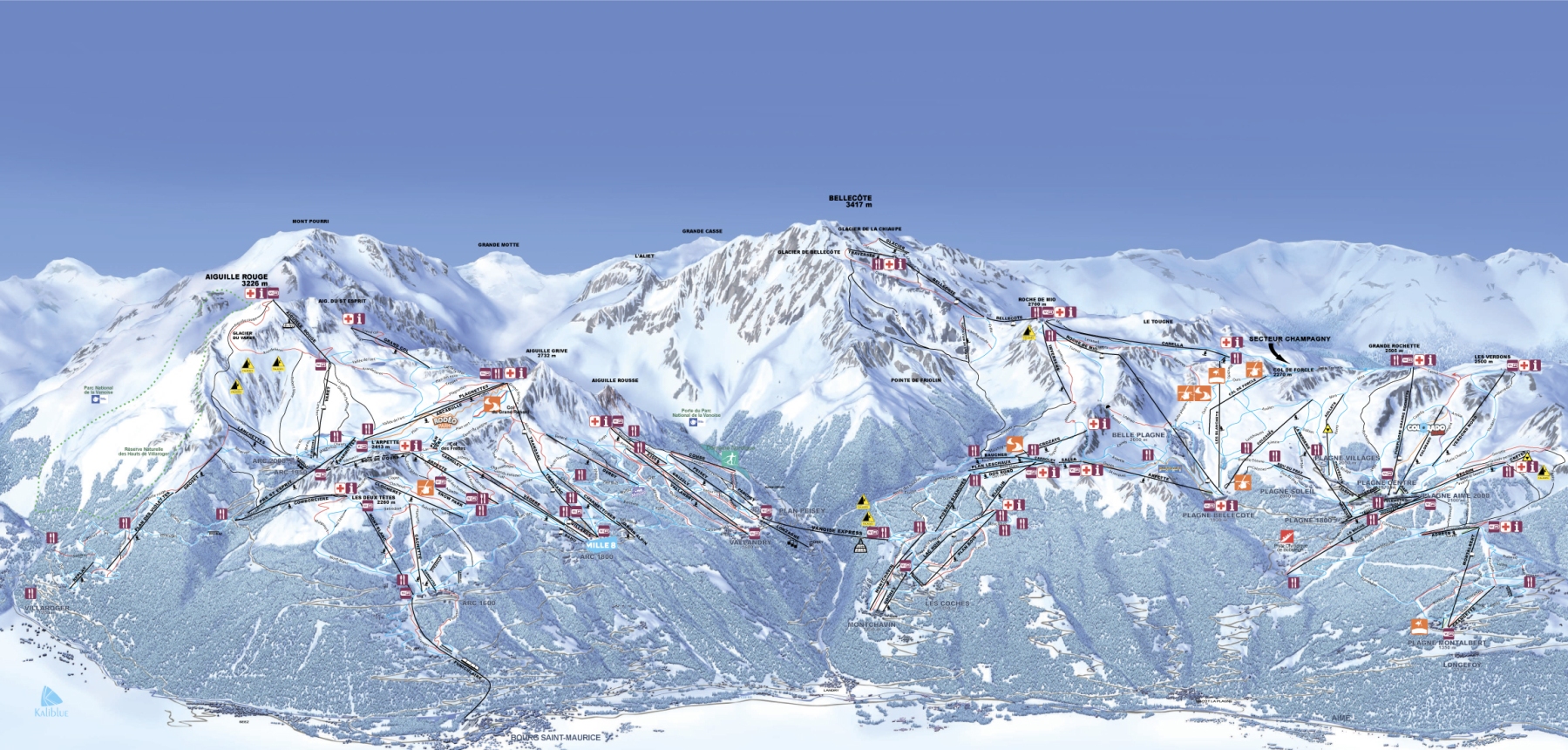 Les Arcs Piste Map