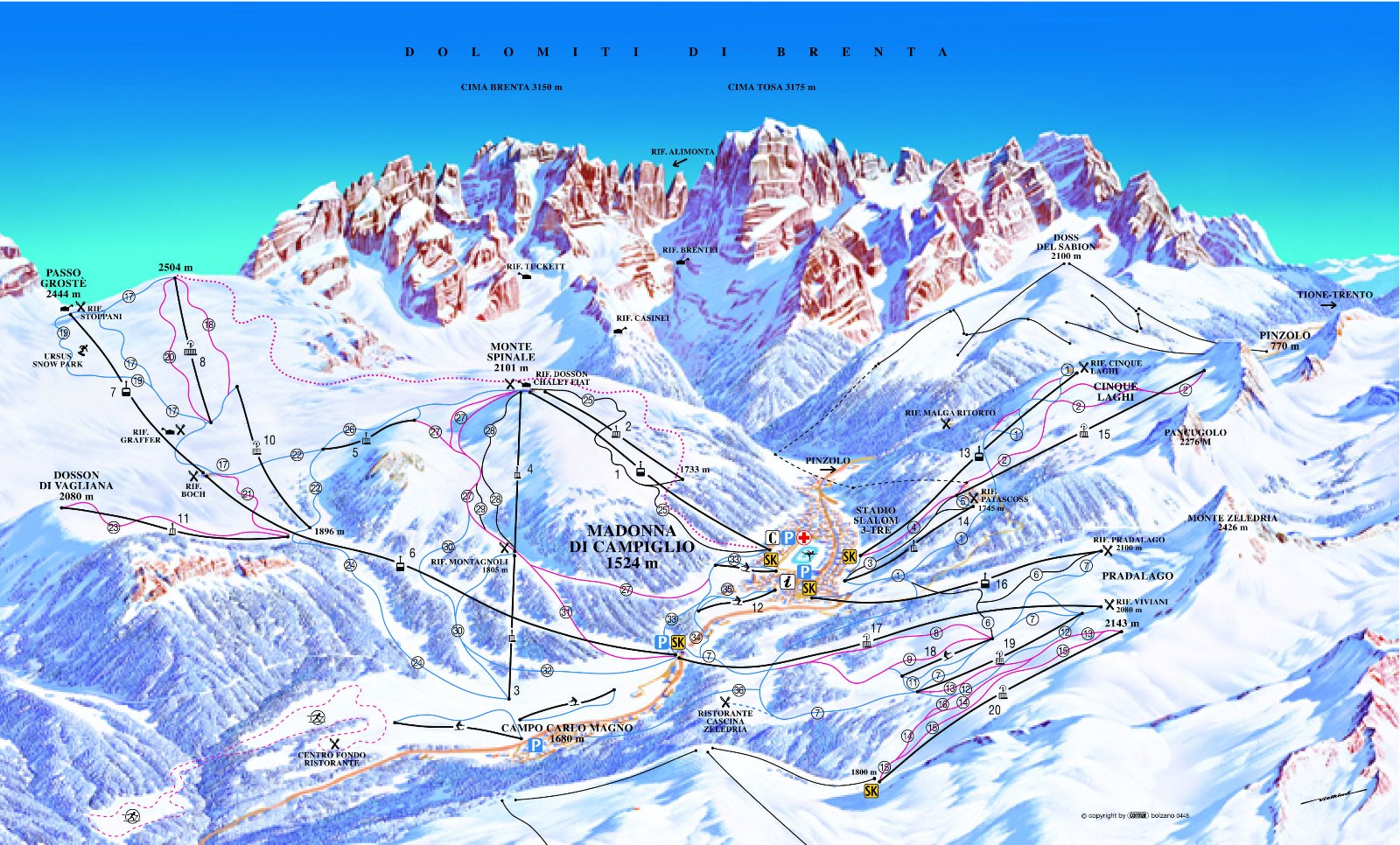 Madonna di Campiglio Piste Map