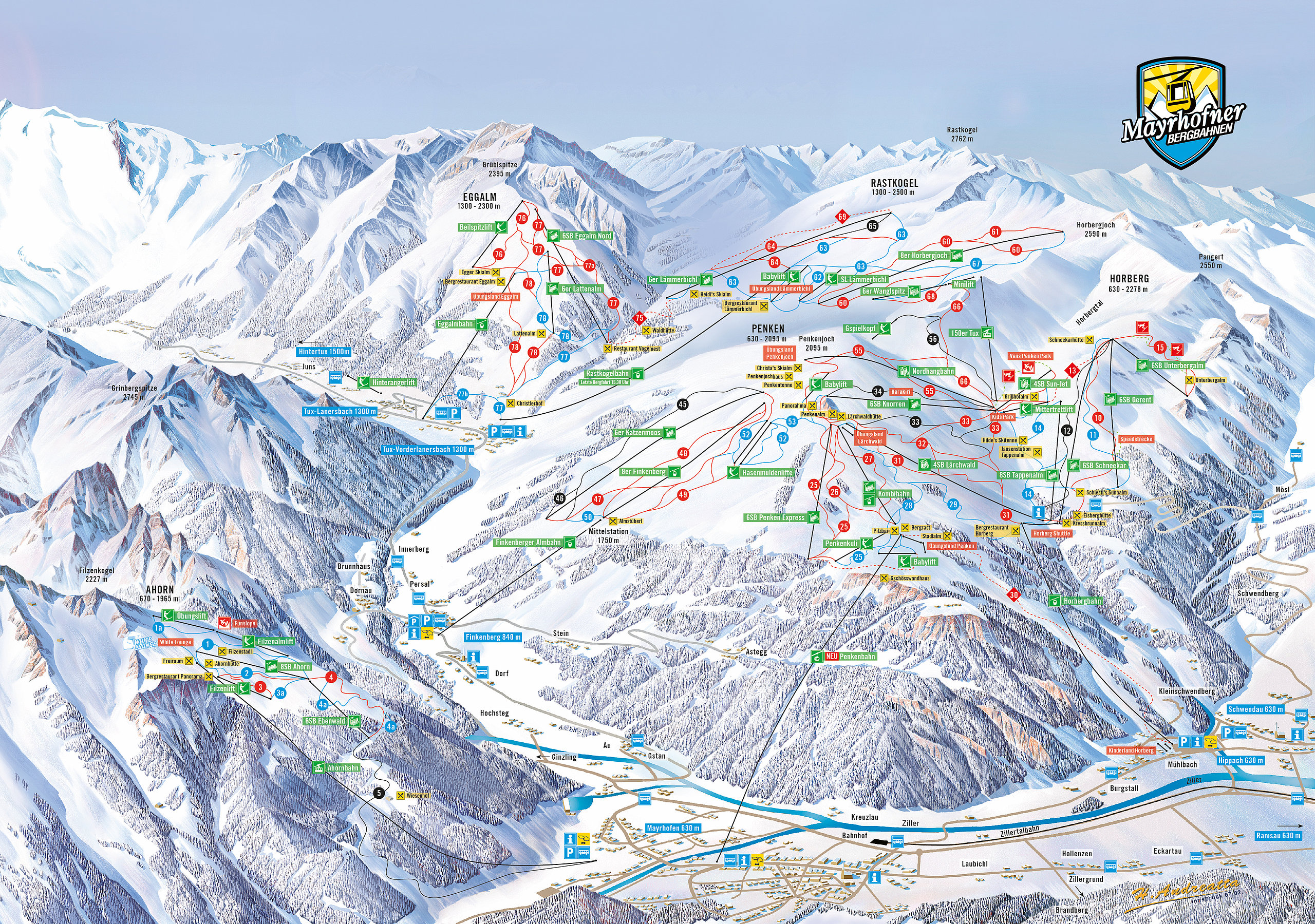 mayrhofen Piste Map