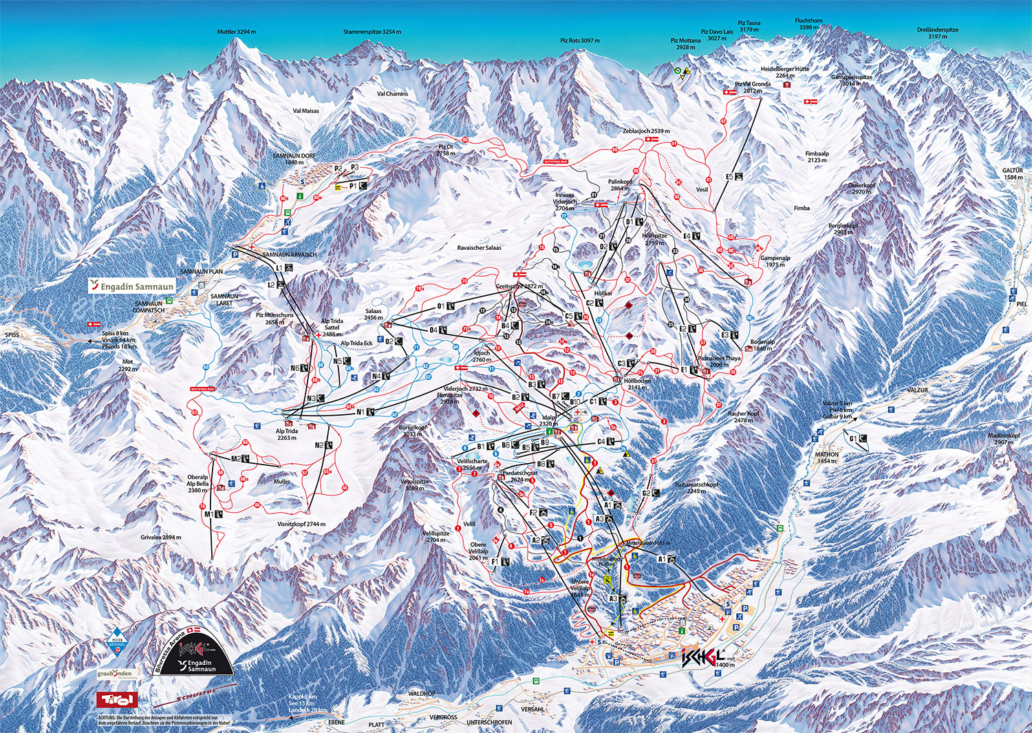 samnaun Piste Map
