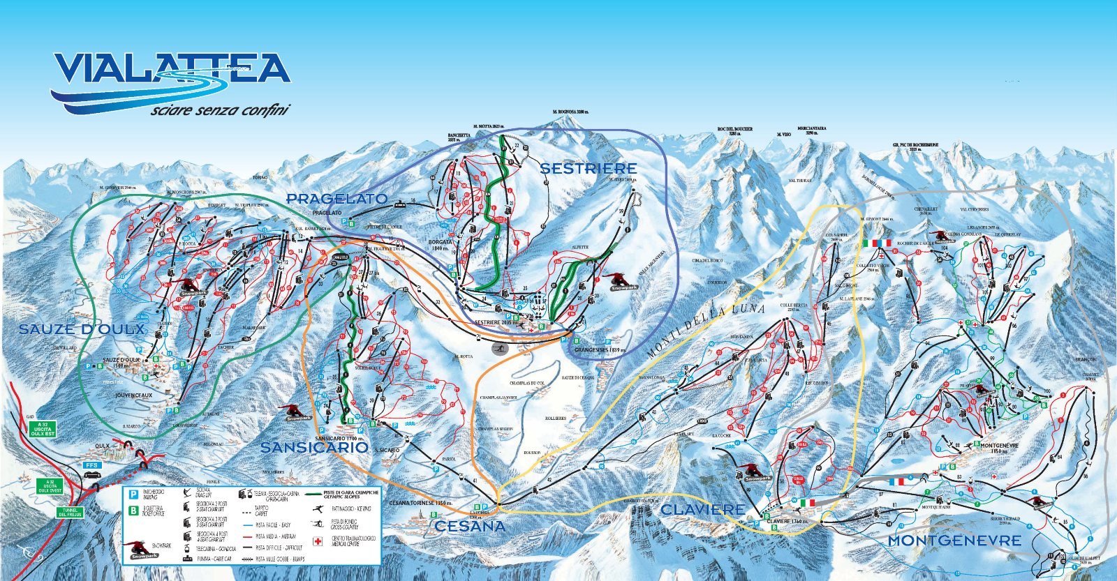 Sauze d'Oulx Piste Map